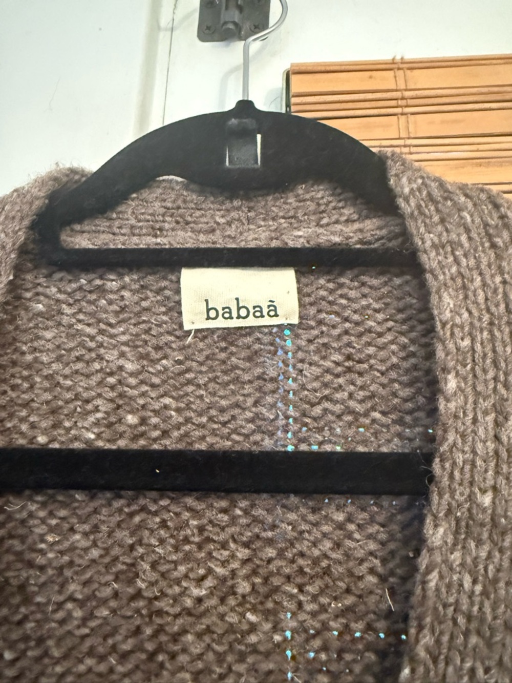 Babaa no17 Chunky Wool Knit Cardigan in Oak Brown Colorway - Picture 3 of 3